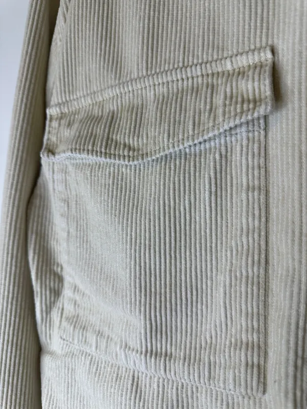 Abercrombie & Fitch Cream Corduroy Shirt Jacket | Men’s Size S - Image 2