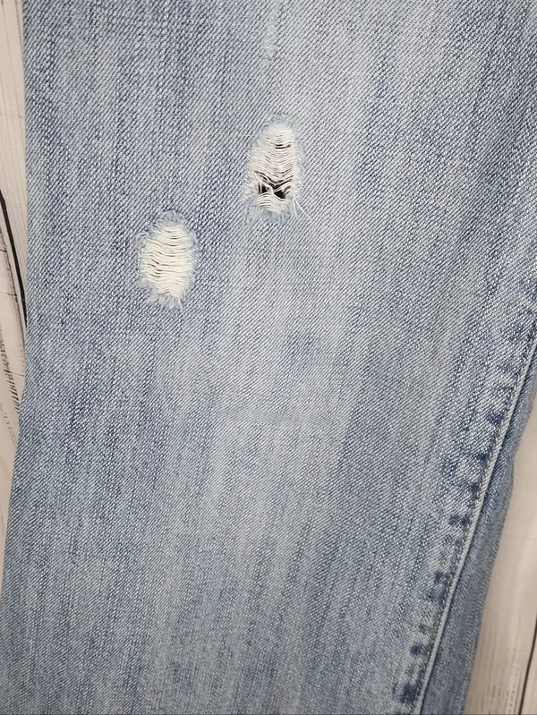 American Eagle Outfitters Light Wash Low-Rise Distressed Bootcut/Flare Y2K Jeans - Image 6