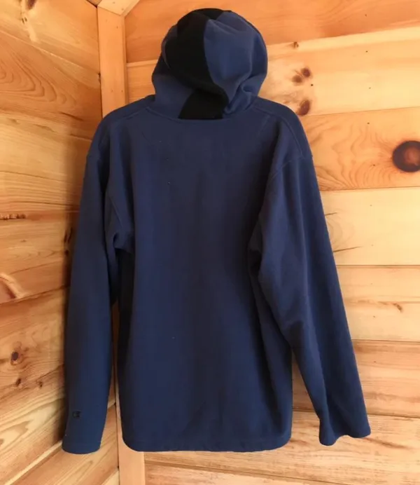 Champion NAVY BLUE FLEECE DRAWSTRING HOODIE PULLOVER SWEATSHIRT - Image 4