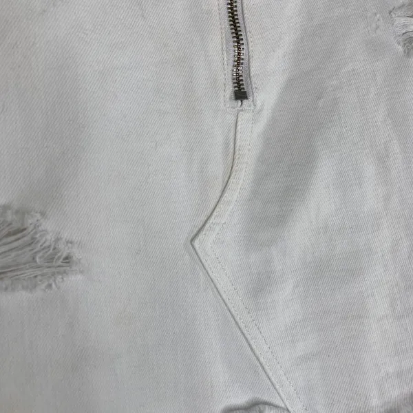 Sanctuary‎ White Denim Frayed Zipper Detail Mini Jean Skirt Womens Size 24 - Image 4