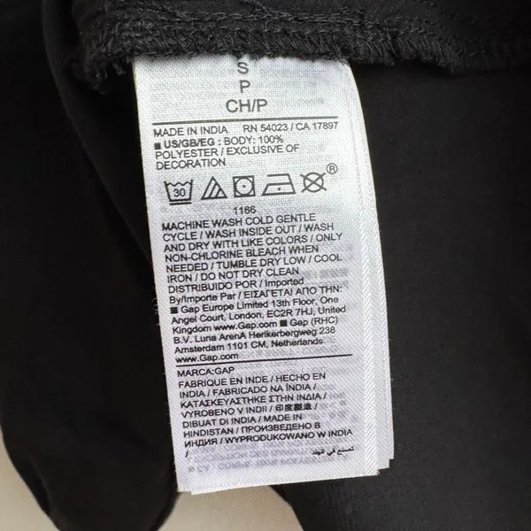 NWT Gap Babydoll Blouse Womens Small Scallop Eyelet Satin Black Office Bow Top - Image 7