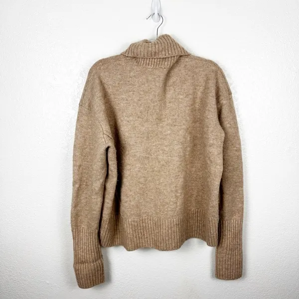 & Other Stories Turtleneck Tan Sweater Wool Blend Size Medium - Image 5