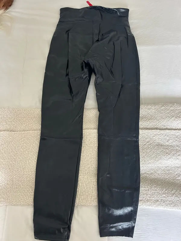 Spanx Faux Leather Leggings Navy - Image 3