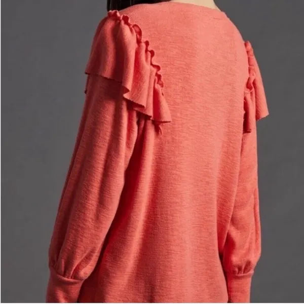 Anthropologie Pilcro Cozy Popover Ruffle Pullover Sweater Size L - Image 2