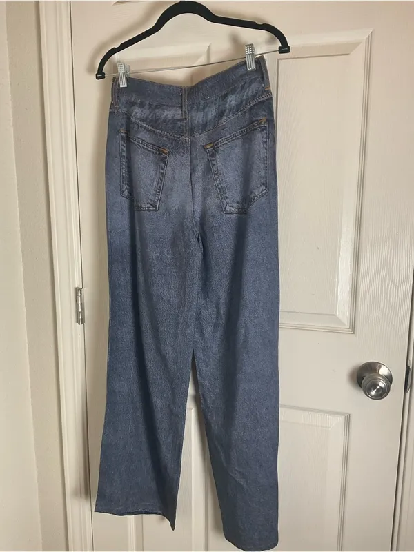 NWT Jason Wu Faded Raw Denim Wide Leg Lyocell Pants Jeans Blue Size 2 - Image 10