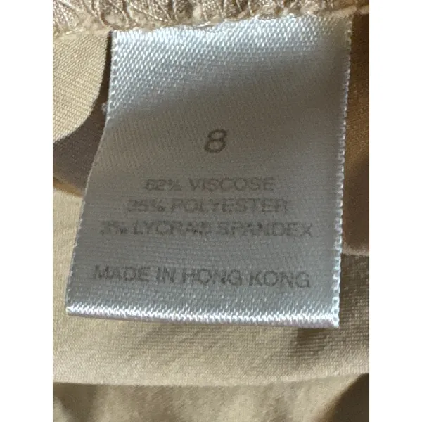 City DKNY Pants Size 8 Tan Khaki Straight Leg Y2K Unfinished Hem - Image 8