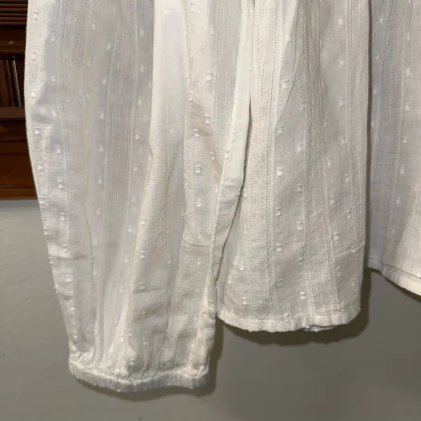 NWT $98 Free People White Ella Dot Peasant-Style Button Up Eyelet Blouse XS - Image 7