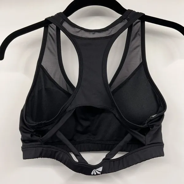 MARIKA TEK Padded Exercise Bra Black Cutout Mesh Racer Back Womens Size Medium - Image 2