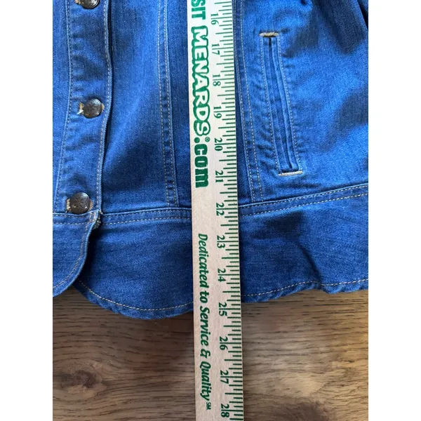 Coldwater Creek Women Large Blue Denim Button‎ Jean Jacket Y2K Business Casual - Image 4