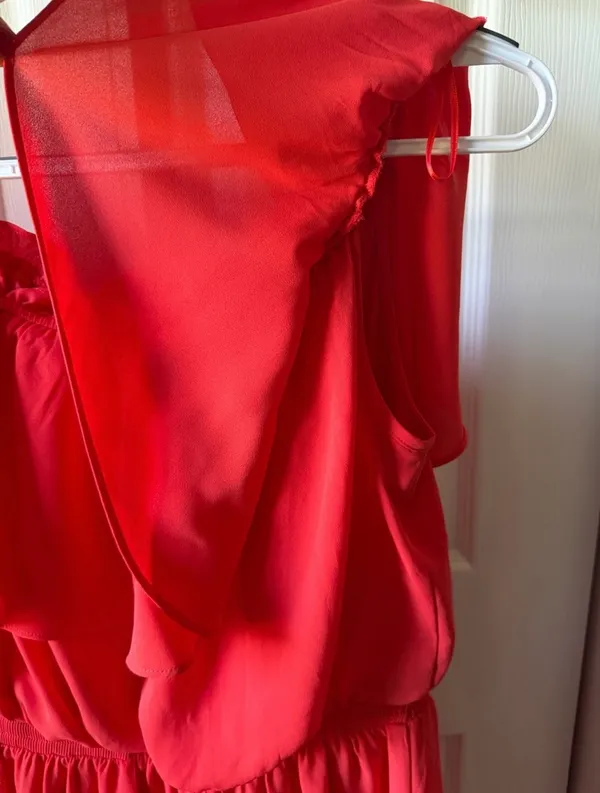 Express orange/Red Off-Shoulder Ruffle dress - Image 5