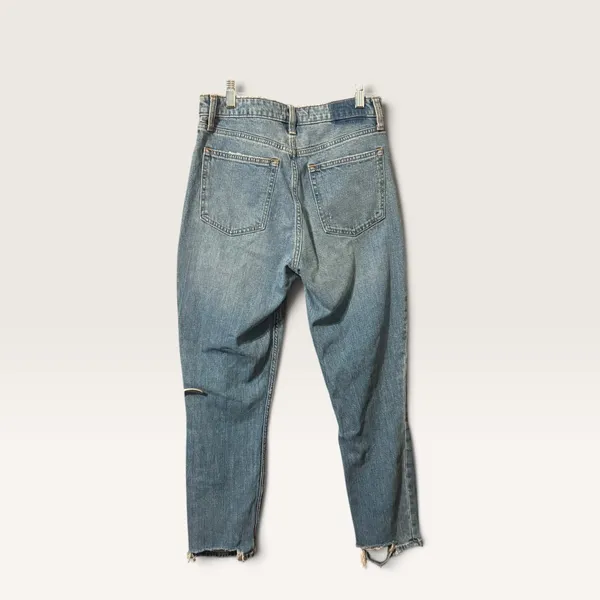 Abercrombie & Fitch Curve Love High Rise Skinny Jeans 27/4R Blue Distressed Hem - Image 2
