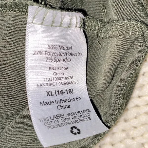 Time and Tru olive green super soft babydoll top size extra large 16-18 - Image 4