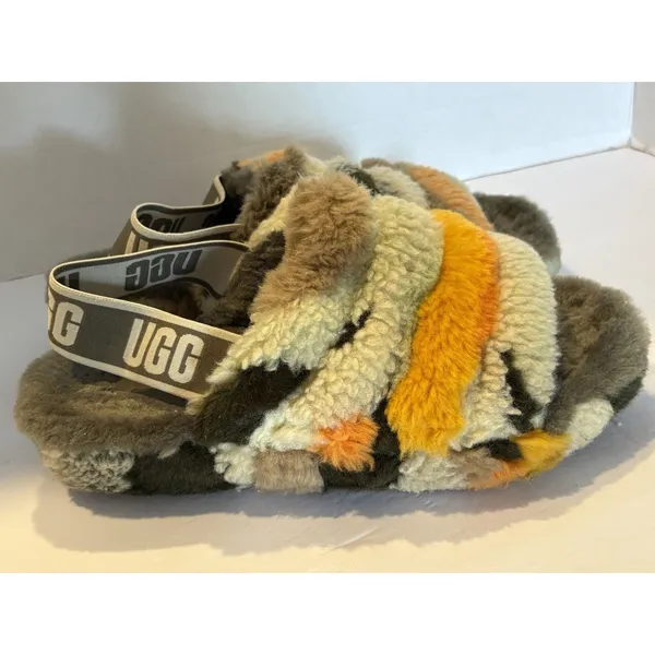 Ugg Fluff Yeah Slide Slipper Sandals 1118164 Olive Cali Women’s Sz 8 - Image 4