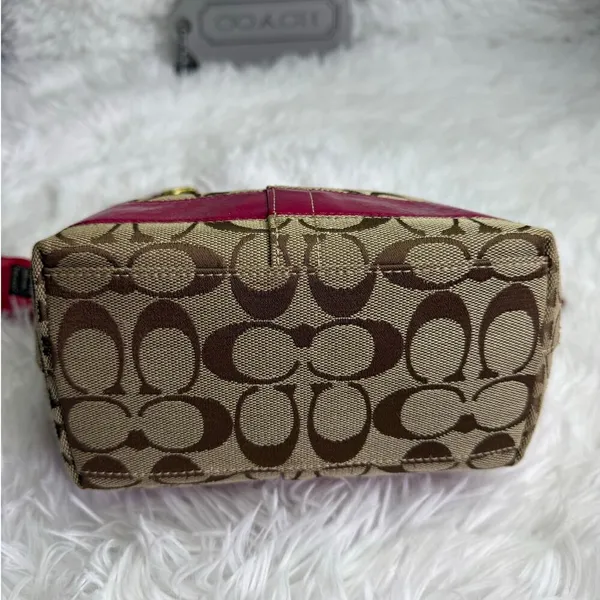 y2k COACH Legacy Stripe Signature Canvas Mini Purse Shoulder Bag Wristlet - Image 5