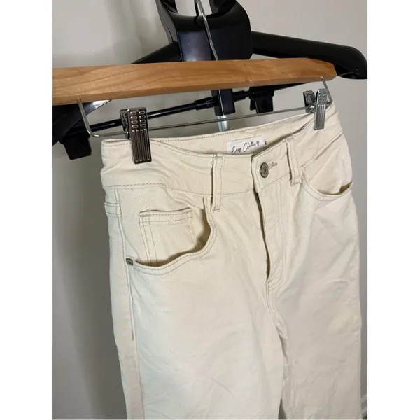 Easy Clothes “Solange” Cream Straight Leg Jeans – Size 34 / XS - Image 3