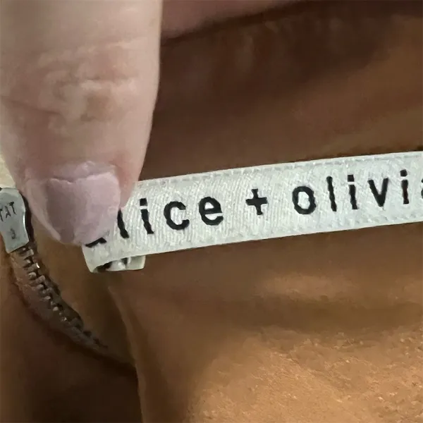 Alice + Olivia Skirt Womens Size 8 Brown Mini Back Zip Solid Minimalist - Image 3