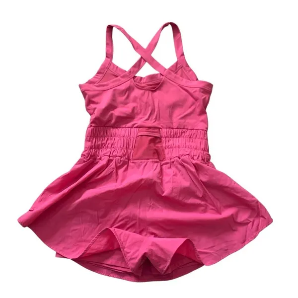 Unbranded Exercise Dress Large Pink‎ Crossback Smocked Waist Athleisure Active - Image 3