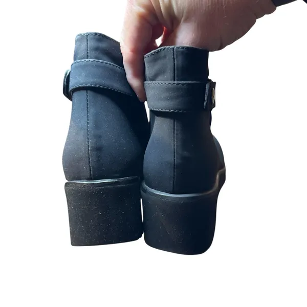 Sesto Meucci Booties Womens‎ Size 8 Black Synthetic Wedge Ankle Zip Strap Casual - Image 8