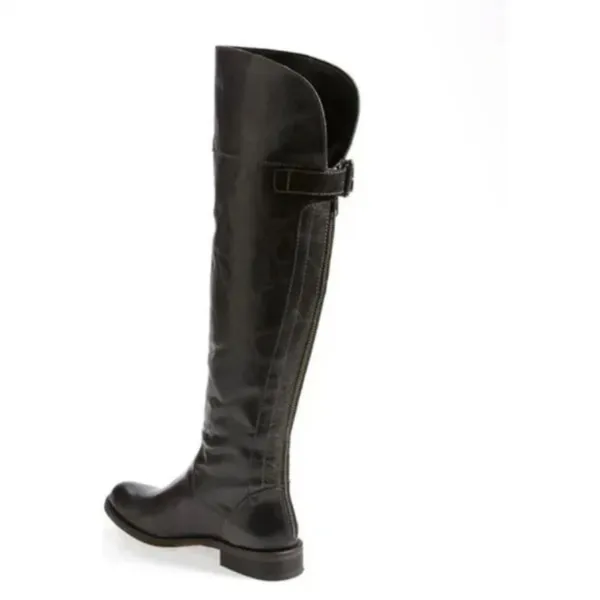 Hinge Over the Knee Leather tall boots In Black Size 7.5 Equestrian Bohemian - Image 14