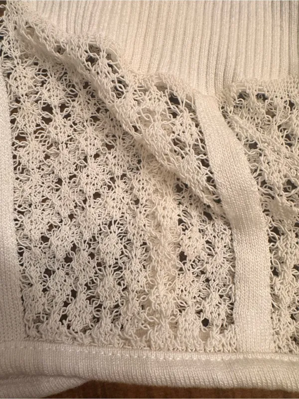 ZARA Lace-Panel Ribbed Crop - Image 3