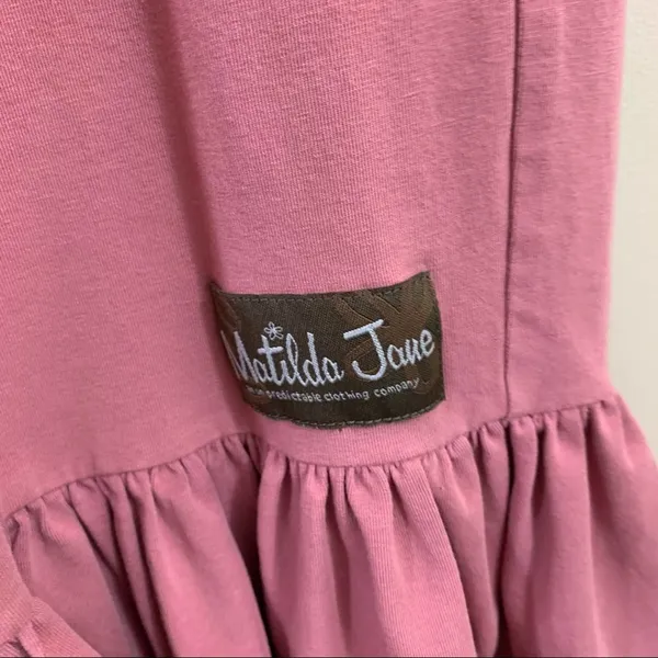 Matilda Jane Shaved Ice Big Ruffles Mauve Cropped Pants - Image 4