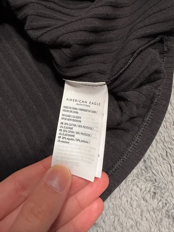 NWT American Eagle Black Ribbed Tank top Dress large MSRP$40 - Image 6