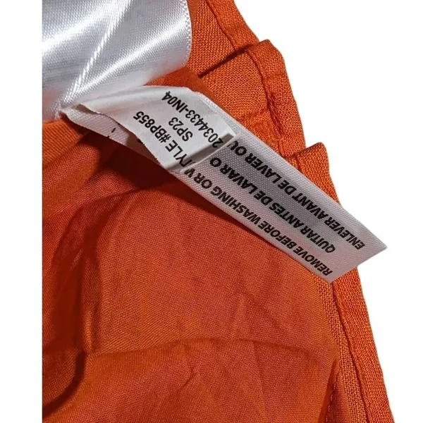 J‎ Crew Orange Linen Smocked Waist Mini Dress Size XS - Image 6
