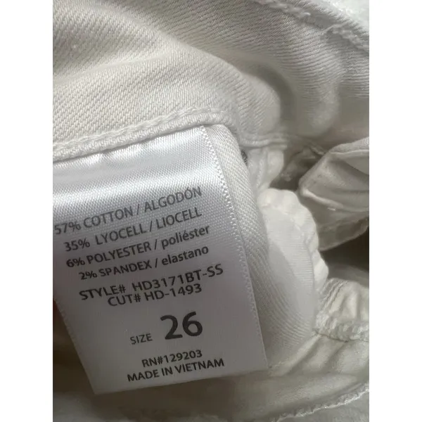 Hidden Jeans Women's‎ Size 26 White Denim Flare Leg w/Side Slits - Image 4