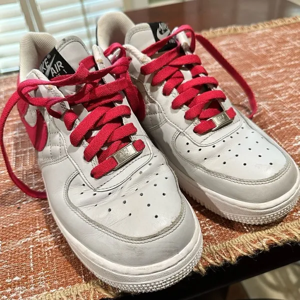 Vintage Nike Air Force 1 Quilted Pink Sneakers Size 8 - Image 7