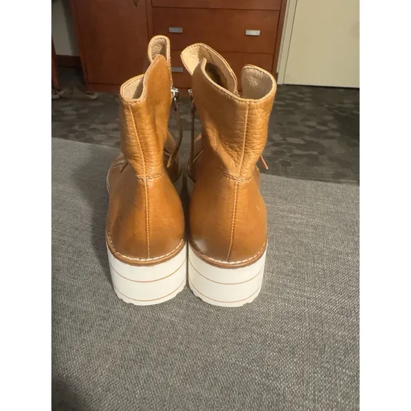 Silent D Nene tan leather booties Women's Size 39 US 8-8.5 Platform - Image 8