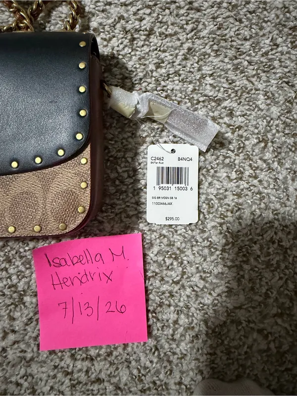 Coach Black and Brown Signature Chain Crossbody Bag - Image 2