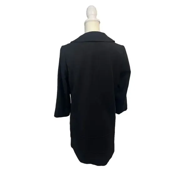 Banana Republic Women's Black Overcoat Size Small 3/4 Sleeve‎ Mid-Length Elegant - Image 4