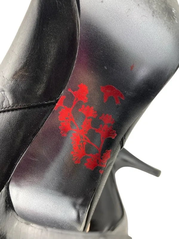 -Sean Ling Nigiri Boots Womens Sz 5.5 Black Buttery Soft Leather Heeled Pull On - Image 14