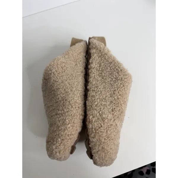 NEW Steve Madden Vesa Beige Teddy Sherpa Faux Fur Mule Clog Slippers Cozy Shoes - Image 7