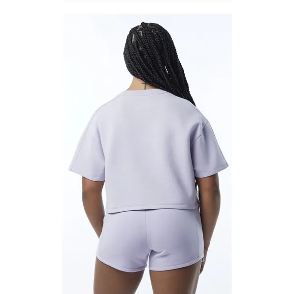 Alphalete Woman’s ELMTS Short SLEEVE Crop - Lilac ,Size Medium - Image 4