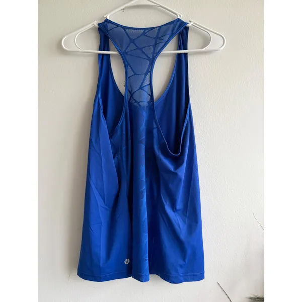 Lululemon Blue Racerback Mesh Back Athletic Tank Top‎ Womens Size 6 - Image 3