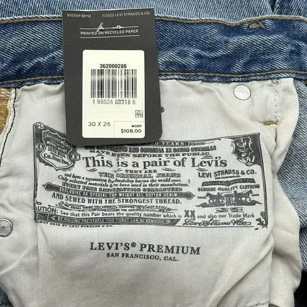 Levi's Premium 501 Original Cropped Women's Sz 30x26 Button Fly Distressed Jeans - Image 7