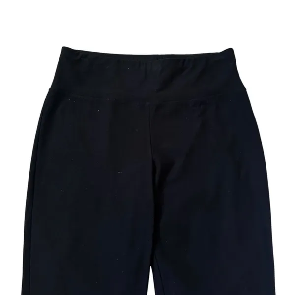 Eileen Fisher Womens Black Stretch Ponte Ankle Pants Side Zip Hem Medium | 0128 - Image 2
