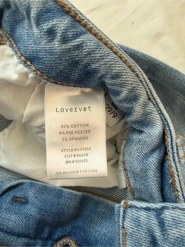 Lovervet by Vervet Cargo Straight Leg Jeans Raw Hem Light‎ Wash 29 - Image 5