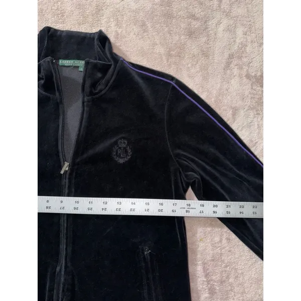 Ralph Lauren Women's‎ Active Velvet Full Zip Jacket Size Small - Image 7