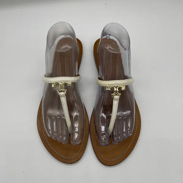 Tory Burch 'T' Logo Leather Thong Sandal - White - 9 - Image 2