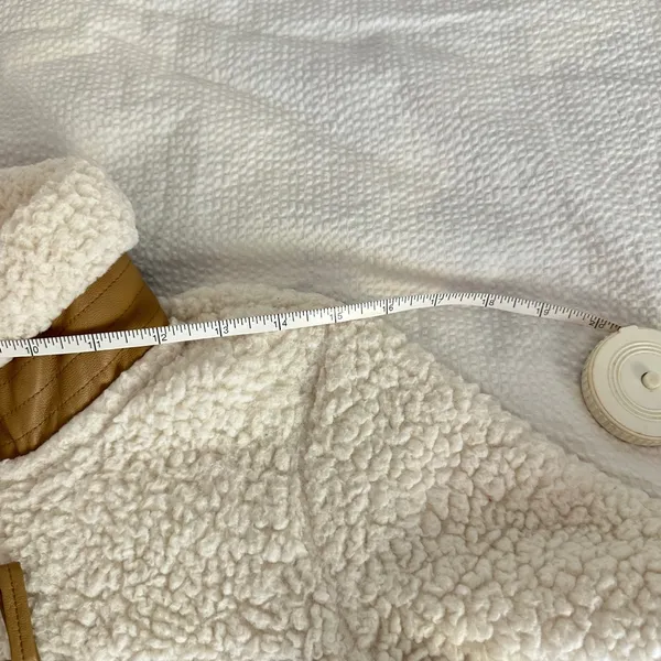 Abercrombie & Fitch Soft Women's White Full Zip Sherpa Fleece Jacket Sz XS - Image 7
