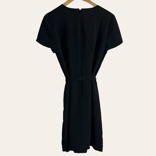J.Crew Black Short Sleeve Belted Suiting Dress Size 8 - Image 7