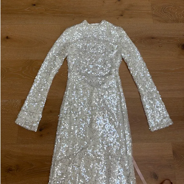 Meshki Sofia Long Sleeve Sequin Maxi Dress Size XS in White - Image 2