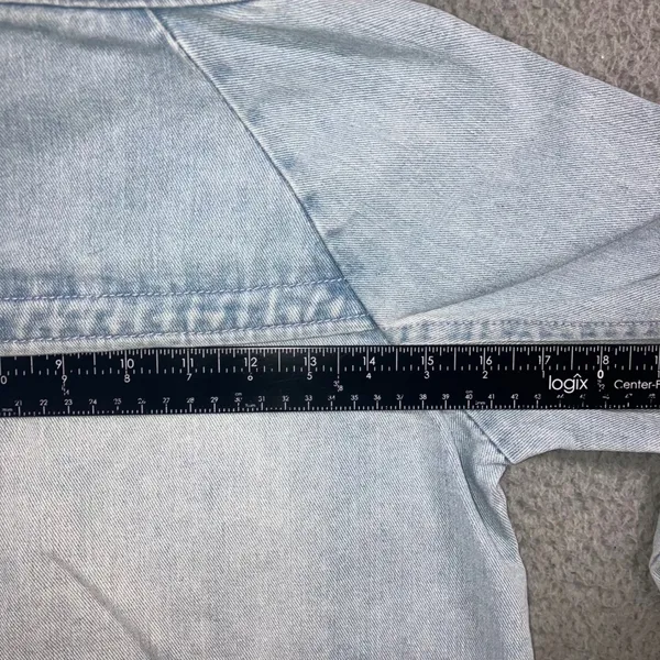 Oversized Denim Cargo Parka Jacket M Gorpcore Utility Field Coat Blue Light Wash Size M - Image 9