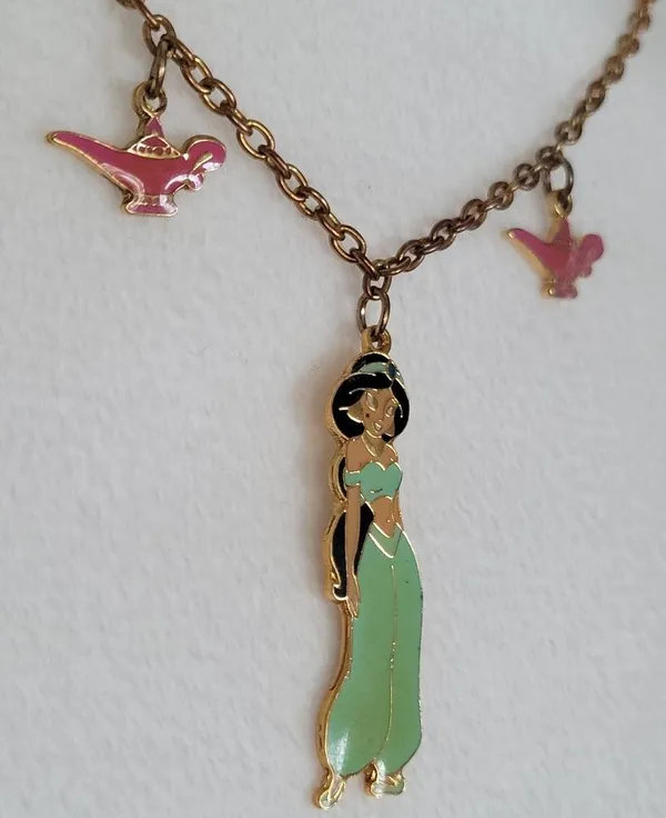 Retro Vintage Disney Princess Jasmine Gold Tone Necklace Choker - Image 3