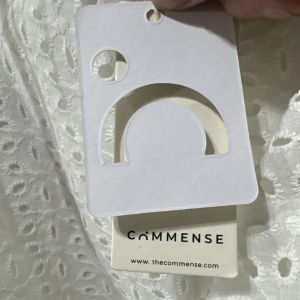 Commense White Eyelet Lace Maxi Dress Spaghetti Strap Summer Beach Boho Size M - Image 2