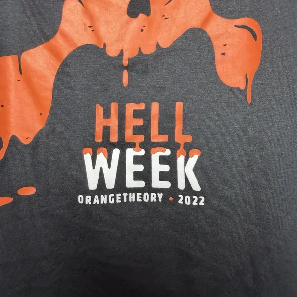 Orangetheory Women's Hell Week 2022 Tank Top Size S Black Skull Graphic OTF‎ - Image 6