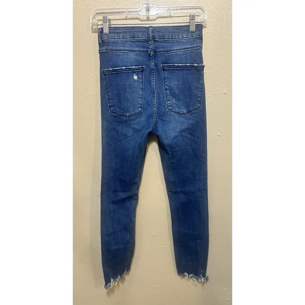 Zara Woman Premium Denim Collection‎ Jeans Blue Distressed High Rise Skinny 4 - Image 2