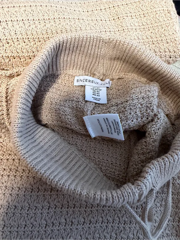 Sincerely Jules Waffle-Knit Tan Lounge Pants - Image 4